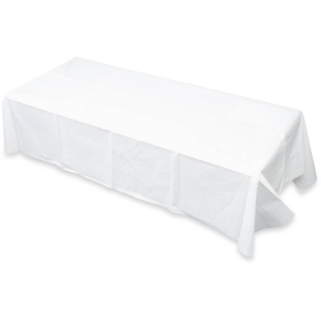 Tatco White Paper Rectangular Tablecovers - 108" Lx 54"W - Paper - White
